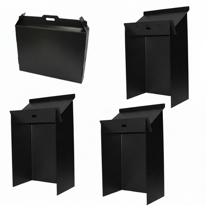 3 Black Stands with Black Rivets and Carrying Case