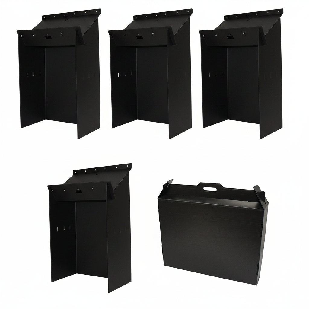 4 Black Music Stands with Case