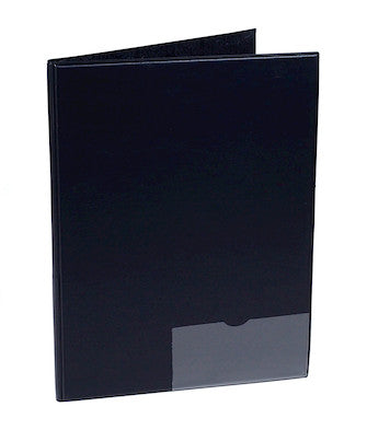 Black binder on a white background