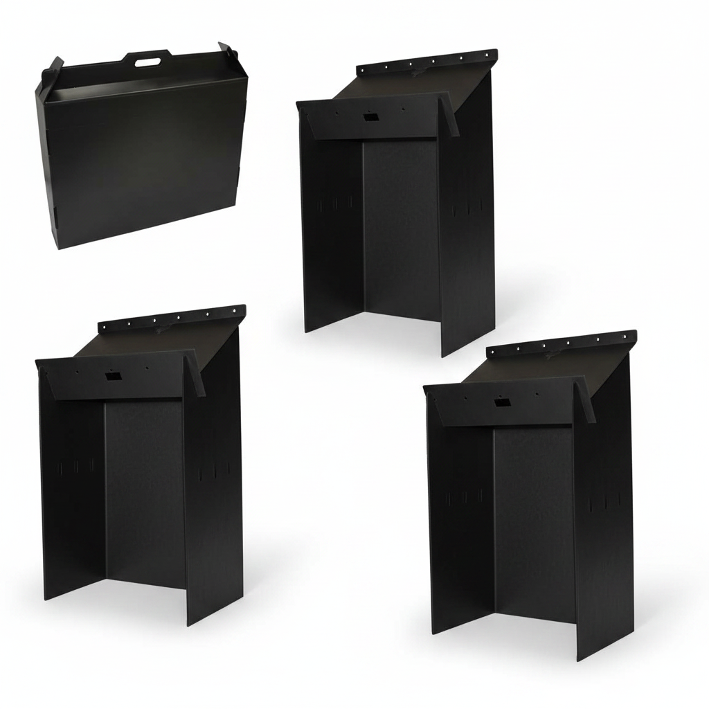 Three Black Stands + Case